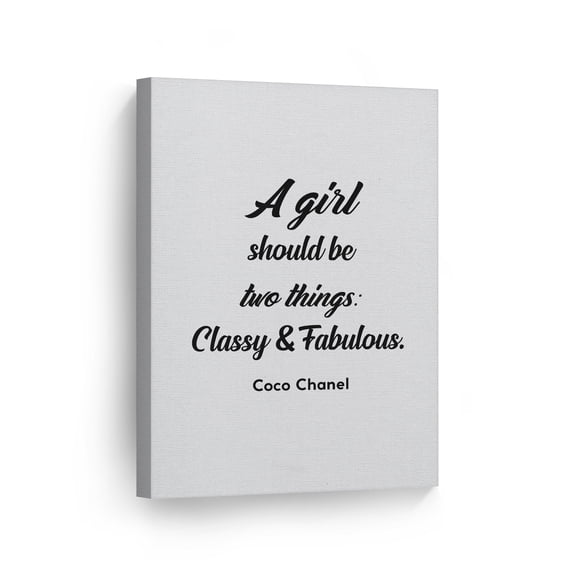 Smile Art Design A Girl Should Be Two Things: Classy and Fabulous Inspirational Quote Glam Fashion Canvas Wall Art Print Office Girl Room Women Dorm Bedroom Living Room Wall Decor Ready to Hang 12x8