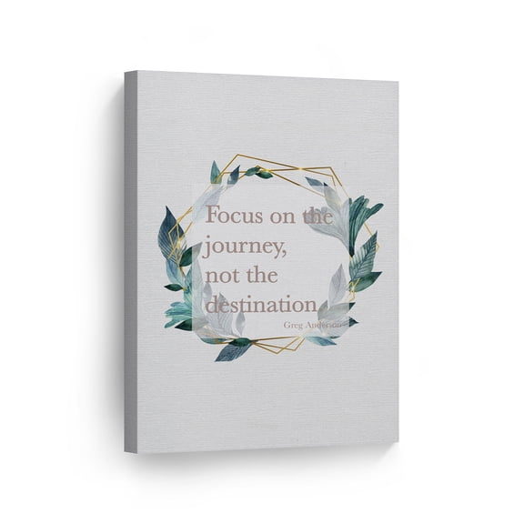Smile Art Design Greg Anderson Focus On The Journey Not The Destination Quote Inspirational Wall Art Canvas Print Motivational Home Decor Ready to Hang Made in the USA- 12x8