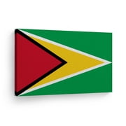 Smile Art Design Guyana Flag Canvas Wall Art Print Country Flags Office Living Room Dorm Bedroom Kitchen Man Cave Sports Club Bar Decor Modern Home Decor Made in USA - 30x40