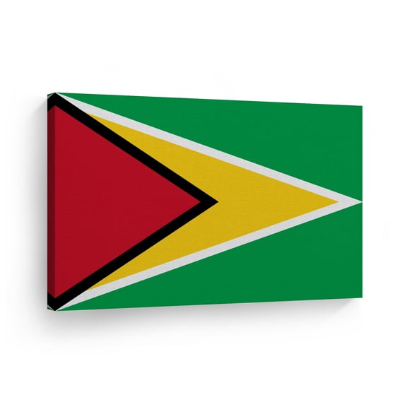 Smile Art Design Guyana Flag Canvas Wall Art Print Country Flags Office Living Room Dorm Bedroom Kitchen Man Cave Sports Club Bar Decor Modern Home Decor Ready to Hang Made in USA - 8x12