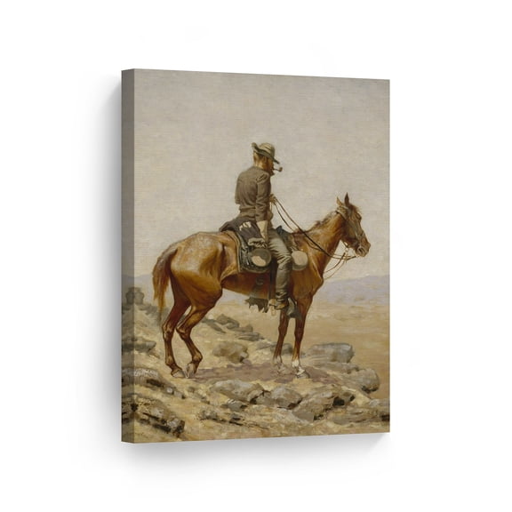 Smile Art Design The Lookout, Frederic Remington Classic Art Canvas Print Famous Fine Art Oil Painting Reproduction Canvas Wall Art Home Decor - Made in the USA 40x30