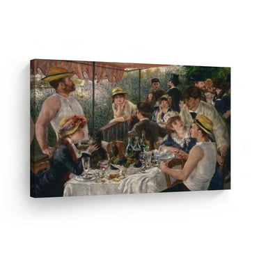 Smile Art Design Luncheon of the Boating Party, Pierre-Auguste Renoir Classic Art Canvas Print Famous Fine Art Oil Painting Reproduction Canvas Wall Art Home Decor Ready to Hang Made in the USA 19x28