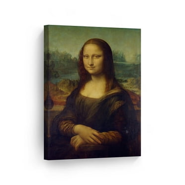 Smile Art Design Mona Lisa by Leonardo Da Vinci Canvas Wall Art Canvas Print Famous Art Painting Reproduction Fine Art Oil Paintings Home Decor Ready to Hang- Made in USA- 17x11