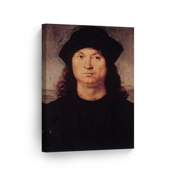 Smile Art Design Portrait of a Man Raphael Art Canvas Print Famous Fine Art Oil Painting Reproduction Canvas Wall Art Renaissance Art Home Decor Ready to Hang Made in the USA 12x8