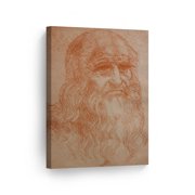 Smile Art Design Portrait of a Man in Red Chalk Self Portrait Leonardo Da Vinci Canvas Wall Art Canvas Print Famous Art Painting Reproduction Fine Art Home Decor Ready to Hang- Made in USA- 12x8