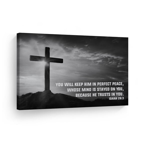 Smile Art Design Printed Abstract Religious Framed Canvas Art Print,8" x 12"