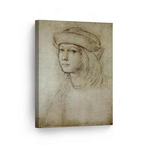 Smile Art Design Probable Self-Portrait Drawing by Raphael Art Canvas Print Famous Fine Art Reproduction Canvas Wall Art Renaissance Art Home Decor Ready to Hang Made in the USA 12x8