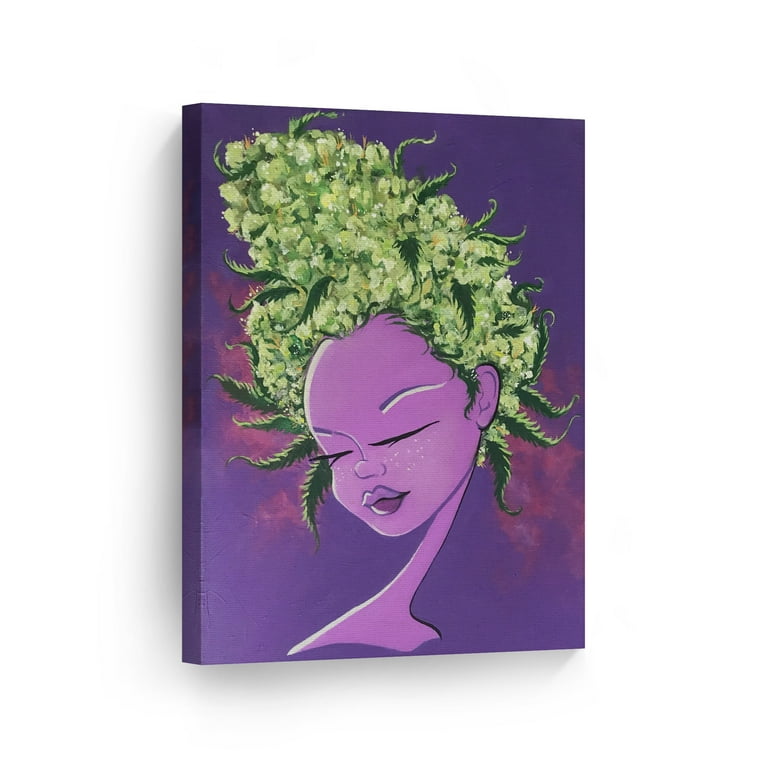 Smile Art Design Smoke Wall Art Canvas Print Marijuana