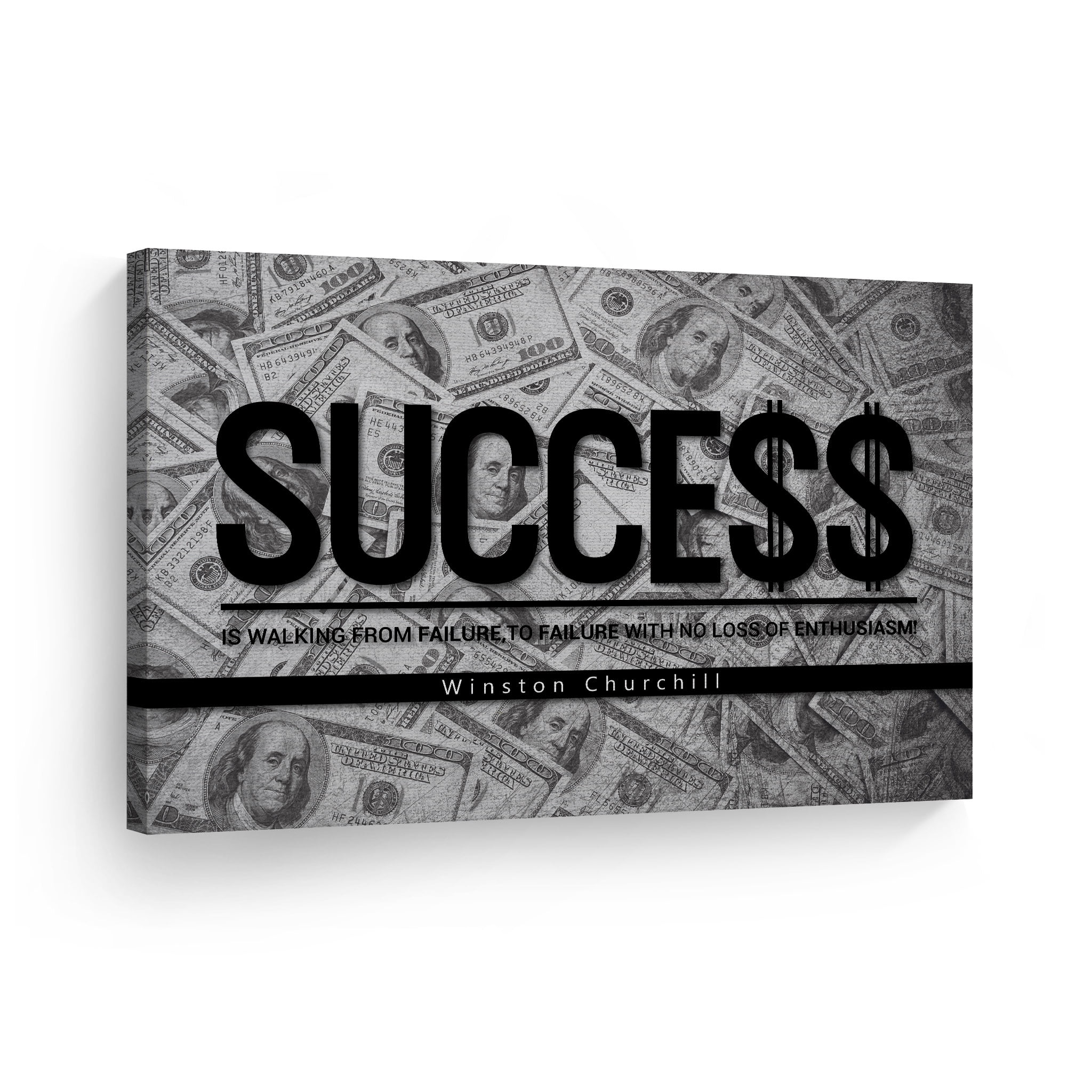 Smile Art Design Success is Walking from Failure Quote Black and White ...