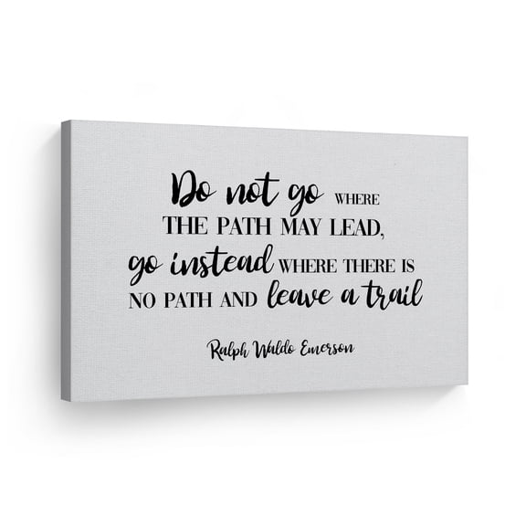 Smile Art Design Do not go where the path may lead go instead Ralph Waldo Emerson Canvas Print Motivational and Inspirational Quote Wall Art Home Decor Gift Made in USA 30x40