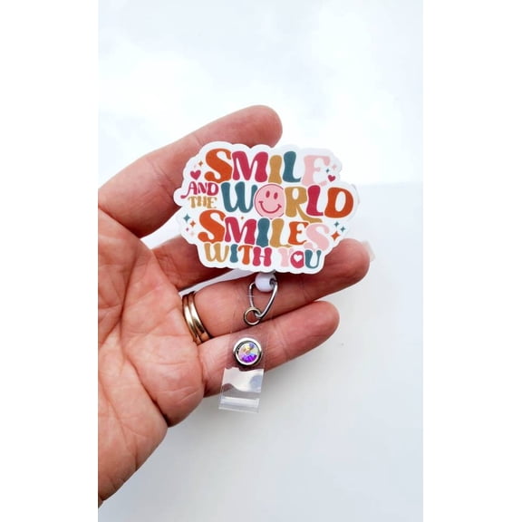 Smile Badge Reel | Happy Face Badge | Registered Nurse Badge | Nicu Nurse Badge | ER Nurse Badge | Labor and Delivery Badge | Oncology Nurse