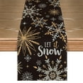 thumbnail image 1 of Smile Beige Snowflake Let It Snow Winter Table Runner Black, Seasonal Christmas Kitchen Dining Table Decoration for Home Party Decor 13x72 Inch, 1 of 7