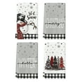 thumbnail image 1 of Sm:)e Black White Buffalo Plaid Snowman Xmas Trees Christmas Kitchen Dish Towels 18 x 26 Inch Set of 4, 1 of 6