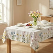 Sm:)e Blooming Floral Wild Flowers Spring Table Cloth 60 x 60 Inch Square Seasonal Table Cover Polyester Fabric