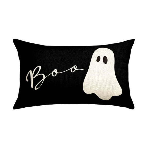 Sm:)e Boo Ghost Halloween Throw Pillow Cover 12 x 20 Inch Decorative Outdoor Cushion Covers