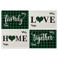 thumbnail image 1 of Smile Buffalo Check Plaid Placemats 12 x 18 Inch Set of 4, Black and Green, 1 of 7