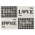 thumbnail image 1 of Smile Buffalo Check Plaid Placemats 12 x 18 Inch Set of 4, Black and Off White, 1 of 7