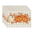 thumbnail image 1 of Smile Buffalo Plaid Polka Dot Pumpkins Leaves Fall Placemats Set of 4 for Table Runner, Kitchen Dining Table Decoration for Indoor Party 12x18 Inch, 1 of 6