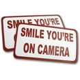 thumbnail image 1 of Smile You're on Camera Stickers (2 Pack), Home Security Stickers for House Business, Camera Warning Sign Outdoor/Indoor, Easy Peel and Stick Sticker by Curb-N-Sign, 1 of 5