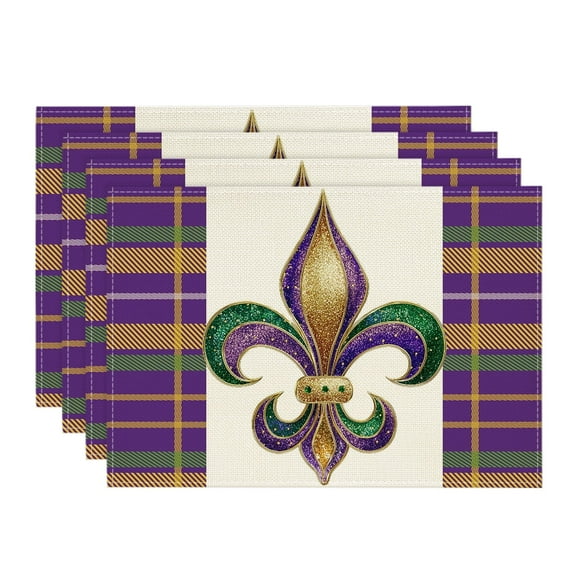 Smile Carnival Mardi Gras Placemats 12 x 18 Inch Set of 4