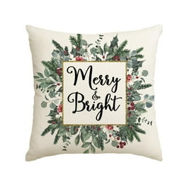 Smile Christmas Tree Hello Winter Pillow Covers 18 x 18 Set of 4 Square Xmas Decorative Farmhouse Outdoor Pillow Case Walmart