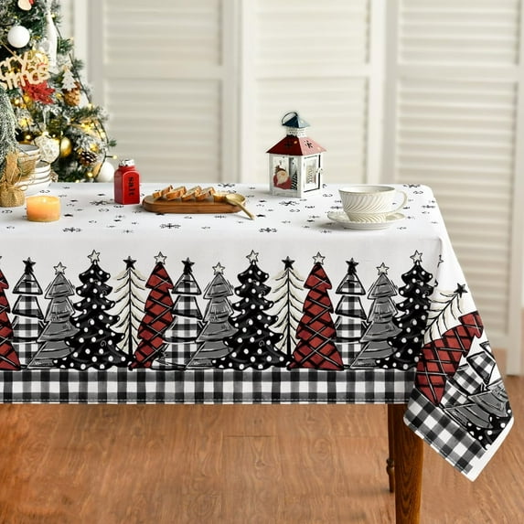 Sm:)e Christmas Tree Table Cloth 52 x 70 Inch