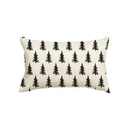 Sm:)e Christmas Tree Throw Pillow Cover 12 x 20 inch Beige, Winter Holiday Decor for Sofa