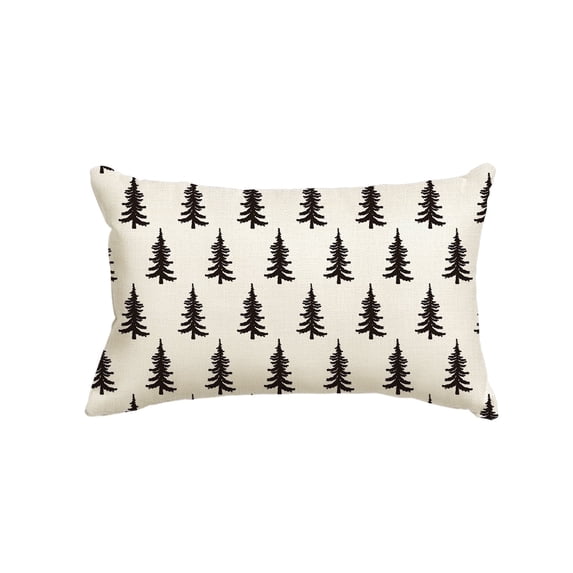 Sm:)e Christmas Tree Throw Pillow Cover 12 x 20 inch Beige, Winter Holiday Decor for Sofa
