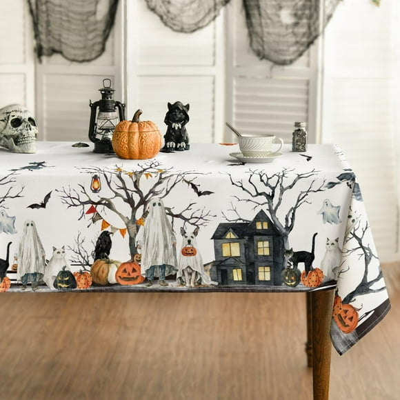 Sm:)e Cobweb Ghost Dead Tree Gog Halloween Tablecloth 60 x 84 Inch