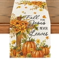 thumbnail image 1 of Smile Cross Thanksgiving Pumpkins Bless This Home Flower Fall Table Runner 13x72 Inch, 1 of 7