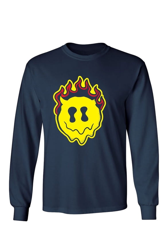 Smile Devil Sarcastic Humor Novelty Men's Long Sleeve Shirts