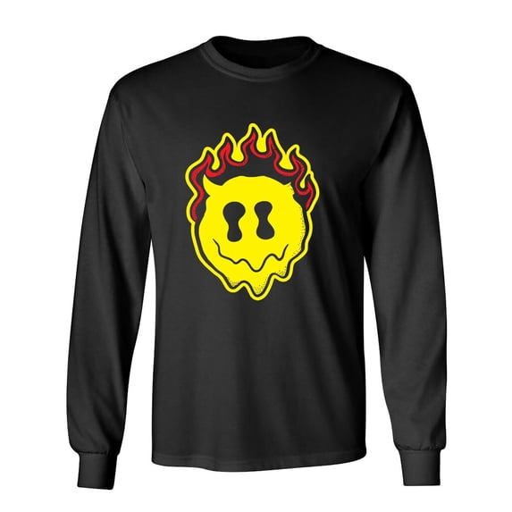 Smile Devil Sarcastic Humor Novelty Men's Long Sleeve Shirts