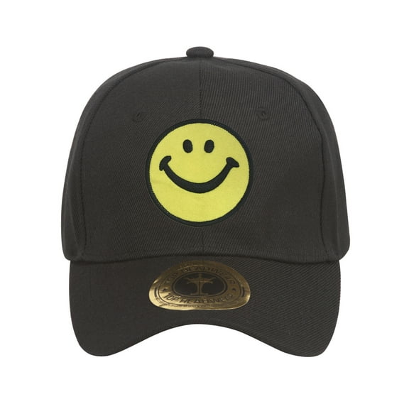 Smile Face Black Adjustable Baseball Cap