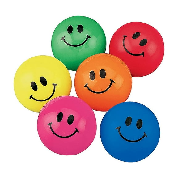 Smile Face Bouncing Balls (4Dz) - Toys - 48 Pieces