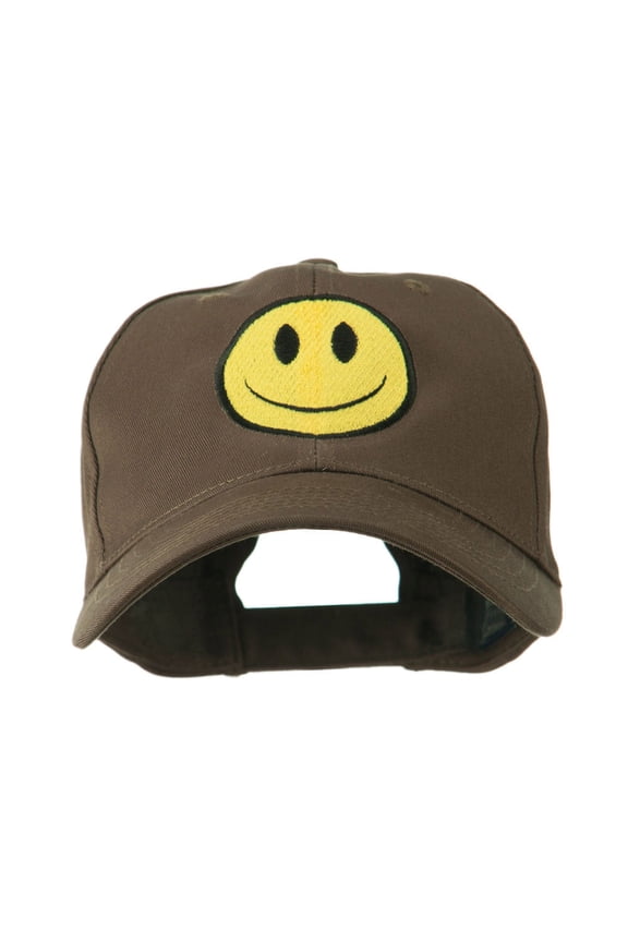 Smile Face Embroidered Cap - Brown OSFM