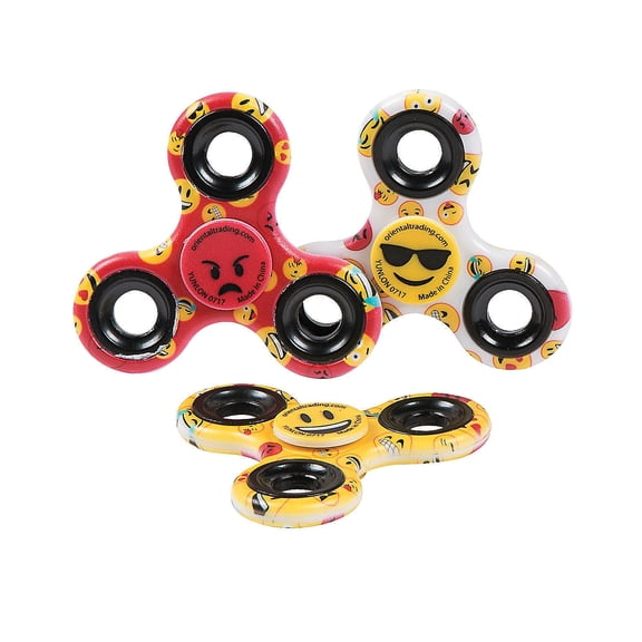 Smile Face Emoji Spinners - Party Favors - 12 Pieces