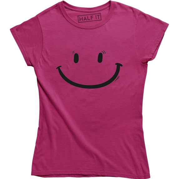 Smile Face Face House Rave Music Festival Techno 90s Retro Womens Party T-Shirt