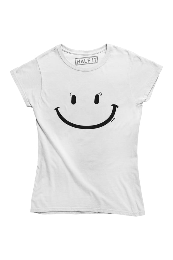 Smile Face Face House Rave Music Festival Techno 90s Retro Womens Party T-Shirt