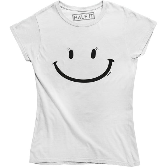 Smile Face Face House Rave Music Festival Techno 90s Retro Womens Party T-Shirt