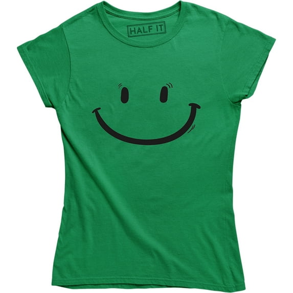 Smile Face Face House Rave Music Festival Techno 90s Retro Womens Party T-Shirt