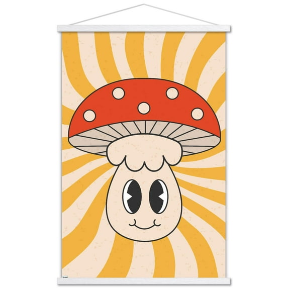 Smile Face - Mushroom Wall Poster with Magnetic Frame, 22.375" x 34"