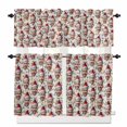 thumbnail image 1 of Smile Face Pattern Kitchen Curtains and Valances Set, Christmas Color Light Red Hat Winter Rod Pocket Window Valance 18 Inch Window Curtain Panels for Living Room Bedroom Laundry, 27.5x24in, 3 Pieces, 1 of 7