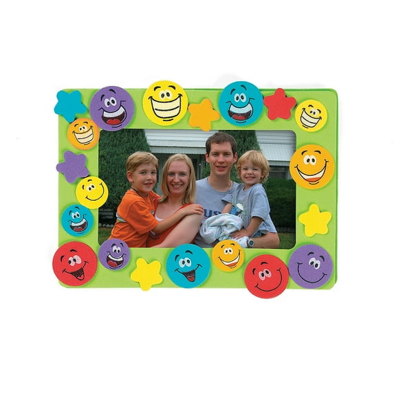 Smile Face Picture Frame Magnet Craft Kit, Craft Kits, Frame, Stationary Craft Kits, 12 Pieces, Multicolor