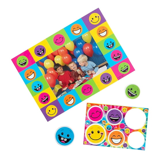 Smile Face Picture Frame Magnets - 12 Pieces