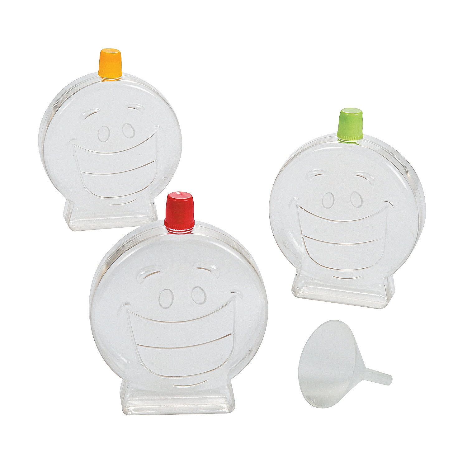 Smile Face Sand Art Bottles, Craft Supplies, Containers, Sand Art, 12 Pieces, Clear/Iridescent