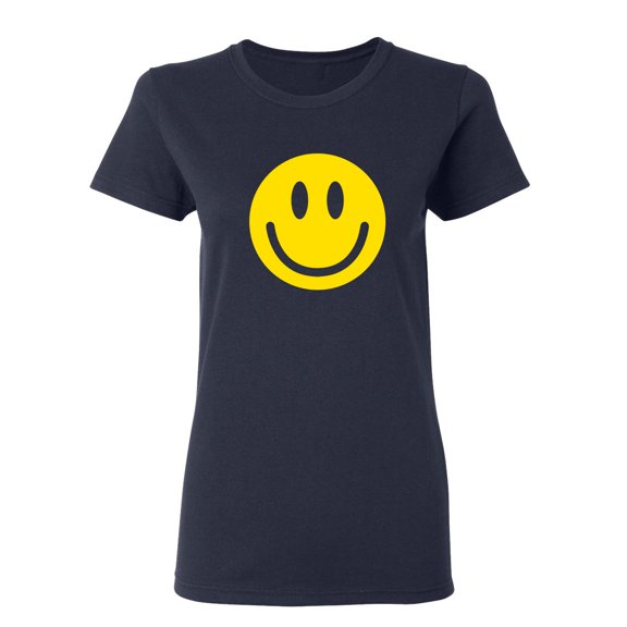 Smile Face Sarcastic Novelty Gift Idea Adult Humor Funny Women's Casual Tees