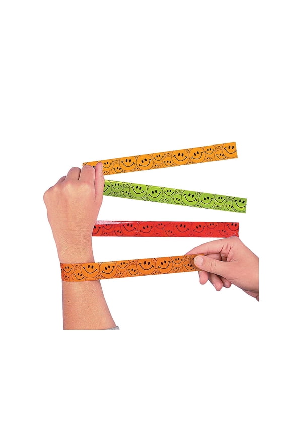 Smile Face Slap Bracelets - Party Favors - 12 Pieces
