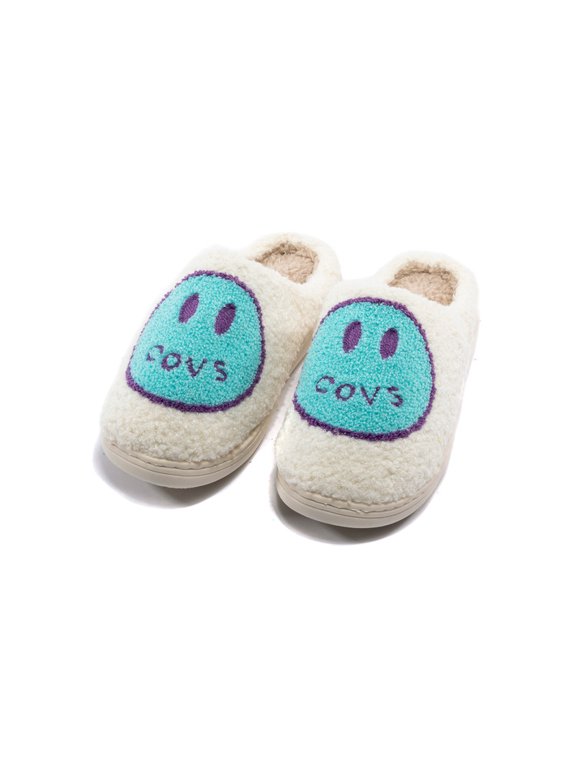 Smile Face Slippers for Women Men Fuzzy, Cute Fluffy House Slippers, Plush Memory Foam Slippers Cozy Trendy Slip-On Shoes