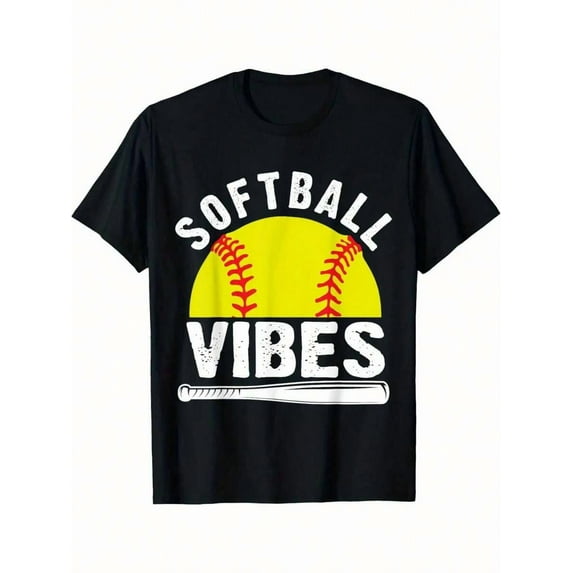 Smile Face Softball Vibes, Game Day Softball Life Mom Retro T-Shirt - Classic Fit Polyester T-Shirt For Men Women - Perfect For Casual And Chic Fashion