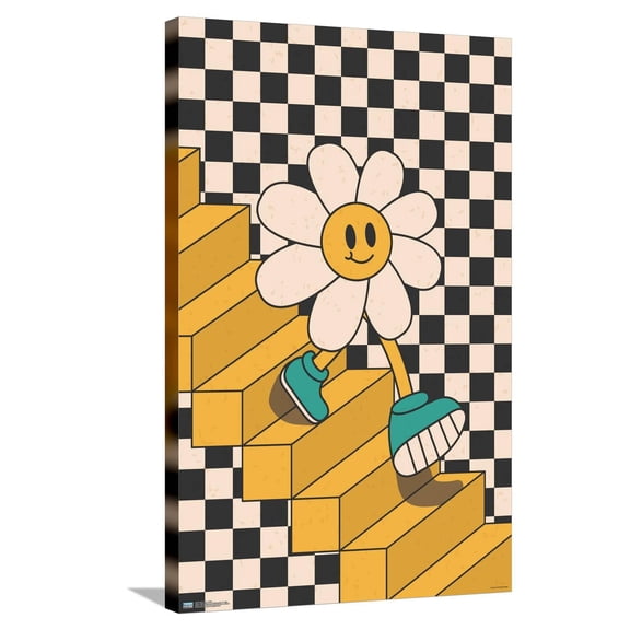 Smile Face - Stairs Canvas Wall Poster, 22.375" x 34"